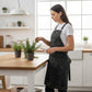 Adjustable Cross Back Denim Utility Apron with Multi Pocket Storage and Reinforced Hardware Design