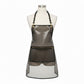 Adjustable Cross Back Transparent Utility Apron with Chain Strap Detail and Zippered Front Pocket