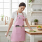 Adjustable Cross Back Utility Kitchen Apron with Faux Leather Strap Accents and Multi Pocket Storage Design