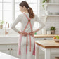 Adjustable Cross Back Utility Kitchen Apron with Faux Leather Strap Accents and Multi Pocket Storage Design