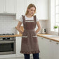 Lace Trim Check and Stripe Kitchen Apron with Ruffle Strap Bib Dual Front Pockets and Adjustable Waist Ties