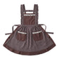 Lace Trim Check and Stripe Kitchen Apron with Ruffle Strap Bib Dual Front Pockets and Adjustable Waist Ties