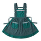 Lace Trim Check and Stripe Kitchen Apron with Ruffle Strap Bib Dual Front Pockets and Adjustable Waist Ties