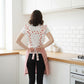 Strawberry Print Gingham Kitchen Apron with Ruffle Strap Bib Design Front Pocket and Adjustable Waist Ties
