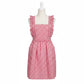 Gingham Ruffle Kitchen Apron with Square Bib Design Dual Front Pockets and Adjustable Waist Ties