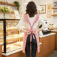 Gingham Ruffle Kitchen Apron with Square Bib Design Dual Front Pockets and Adjustable Waist Ties