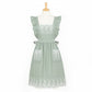 Lace Trim Ruffle Kitchen Apron with Embroidered Bib Detail Dual Front Pockets and Adjustable Waist Ties