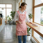 Ruffle Detail Kitchen Apron with Heart Accent Front Pocket and Adjustable Waist Ties