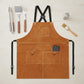 Heavy Duty Work Apron with Adjustable Cross Back Straps Multiple Tool Pockets and Reinforced Construction
