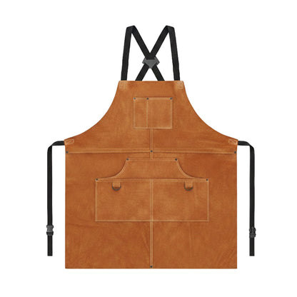 Heavy Duty Work Apron with Adjustable Cross Back Straps Multiple Tool Pockets and Reinforced Construction