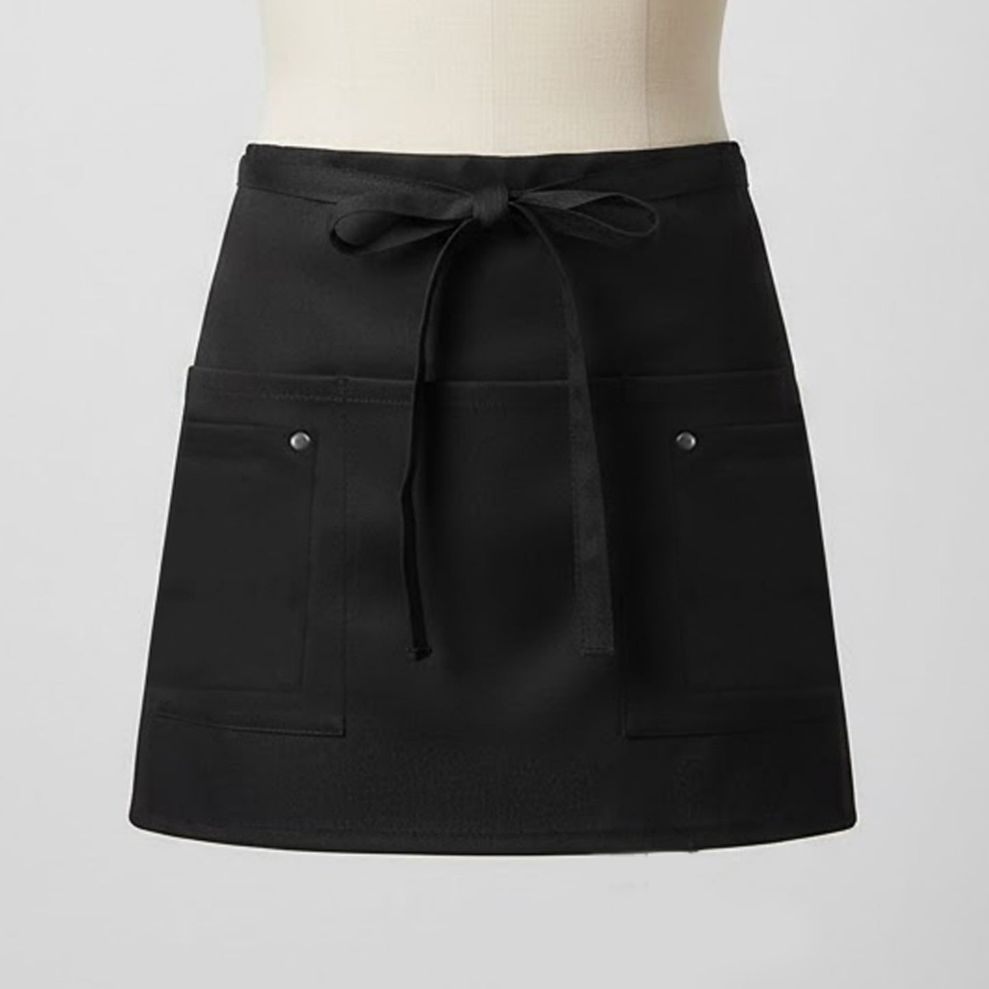 Waist Apron with Adjustable Ties and Dual Front Pockets for Kitchen Cooking Baking and Crafting