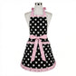 Polka Dot Kitchen Apron with Ruffle Trim Adjustable Ties and Front Pockets