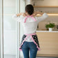 Polka Dot Kitchen Apron with Ruffle Trim Adjustable Ties and Front Pockets