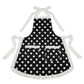Polka Dot Kitchen Apron with Ruffle Trim Adjustable Ties and Front Pockets