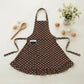 Polka Dot Kitchen Apron with Adjustable Neck Strap Front Pocket and Ruffled Hem