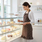 Polka Dot Kitchen Apron with Adjustable Neck Strap Front Pocket and Ruffled Hem