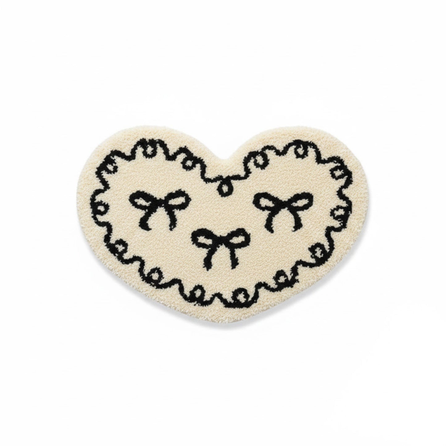 Heart Shaped Decorative Floor Mat Soft Plush Accent with Non Slip Backing
