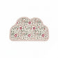 Floral Vine Pattern Scalloped Bathroom Floor Mat Soft Absorbent with Non Slip Backing