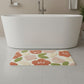 Floral Pattern Soft Absorbent Bathroom Floor Mat with Non Slip Backing