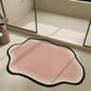 Irregular Shaped Decorative Table Placemat with Layered Abstract Border Design