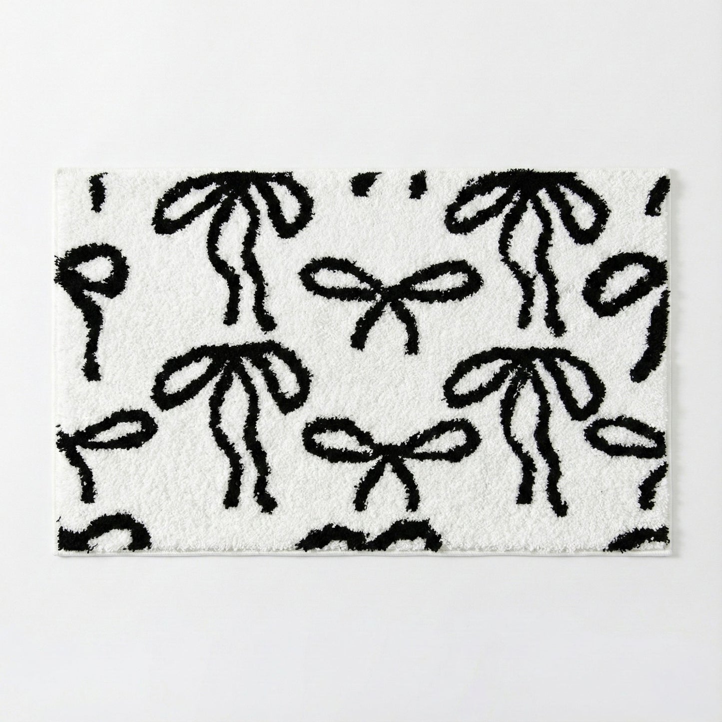Tufted Abstract Bow Accent Mat Decorative Floor and Tabletop Decoration