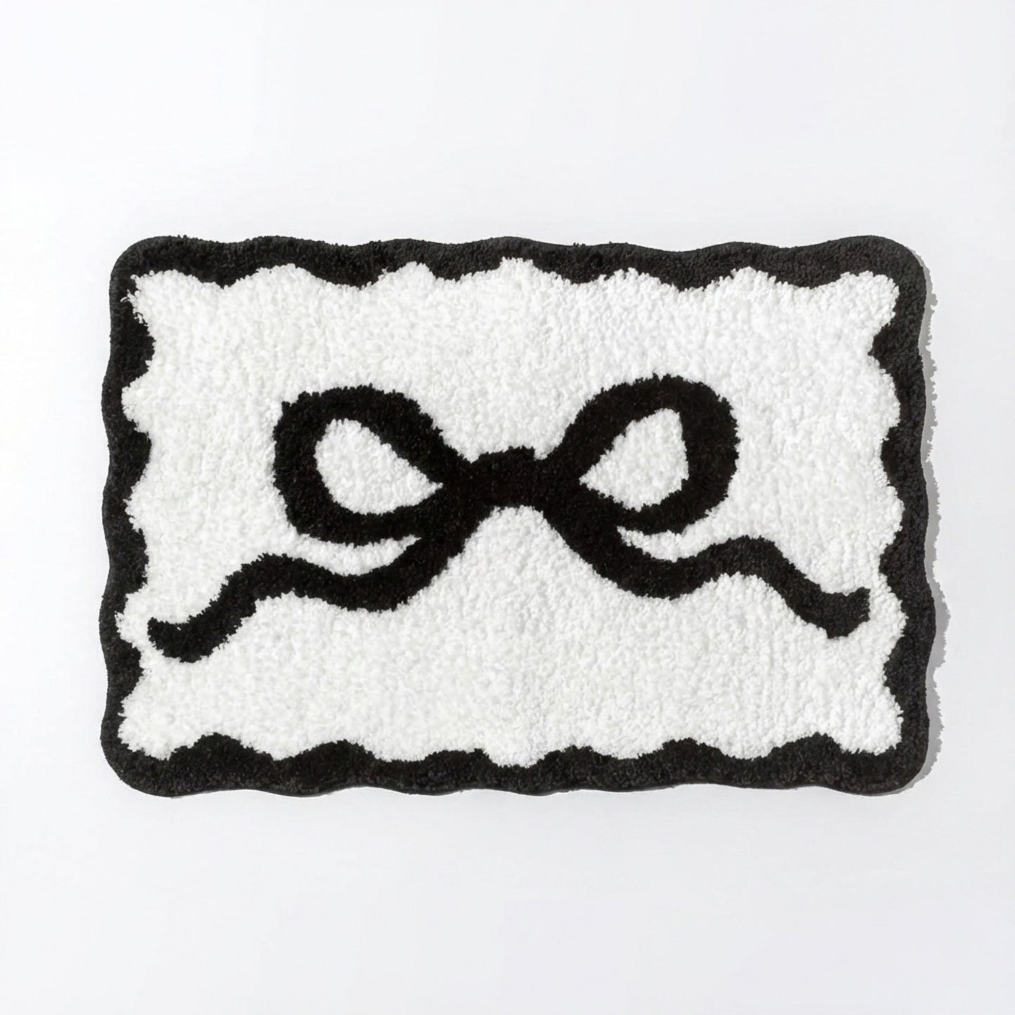 Tufted Abstract Bow Accent Mat Decorative Floor and Tabletop Decoration
