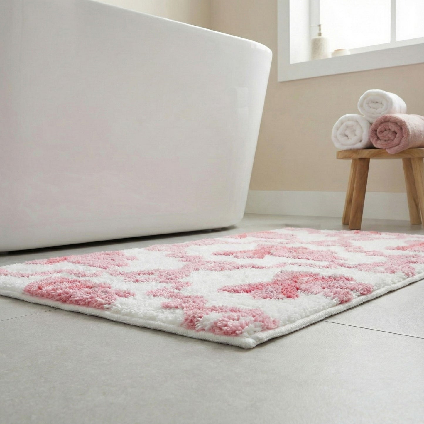 Tufted Abstract Bow Accent Mat Decorative Floor and Tabletop Decoration