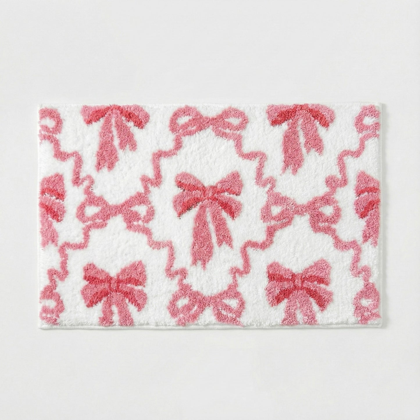 Tufted Abstract Bow Accent Mat Decorative Floor and Tabletop Decoration
