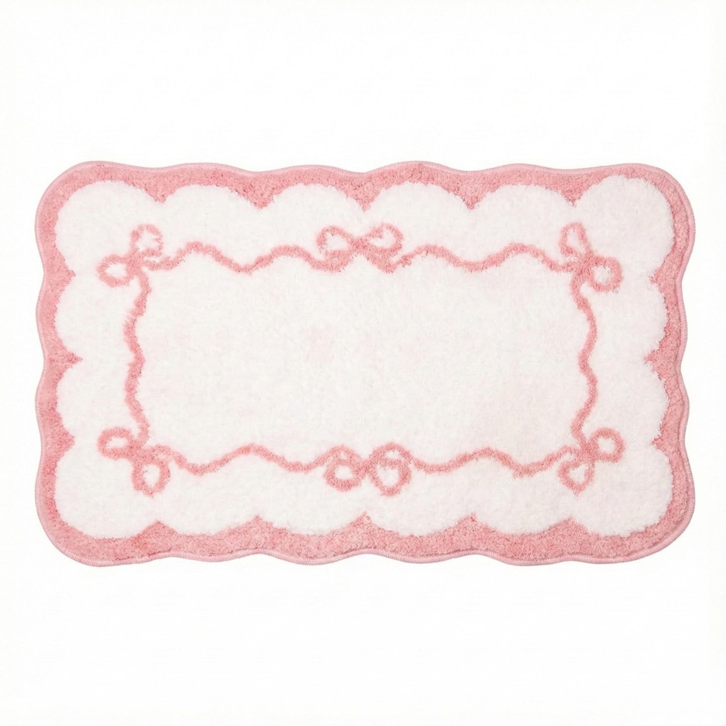 Tufted Abstract Bow Accent Mat Decorative Floor and Tabletop Decoration