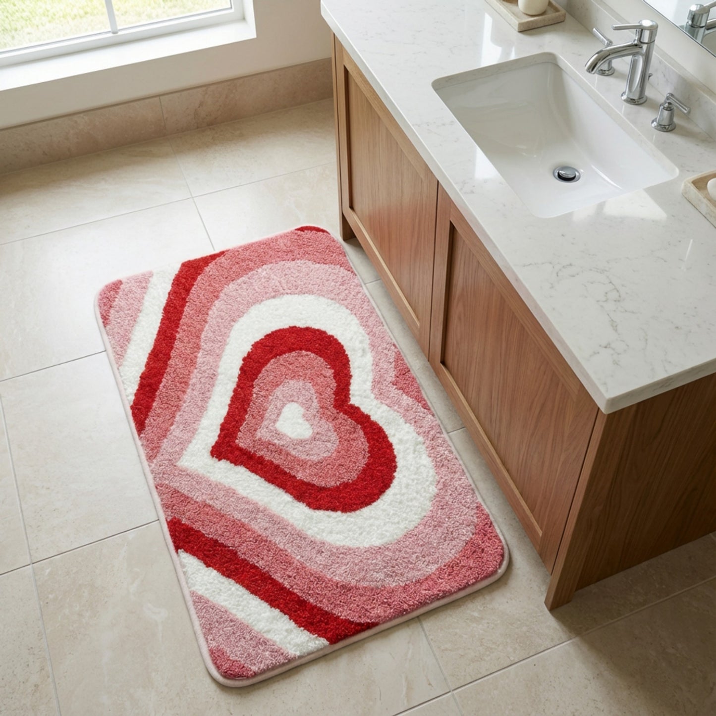 Valentine Tufted Abstract Swirl Accent Mat Soft High Pile Decorative Floor Decoration