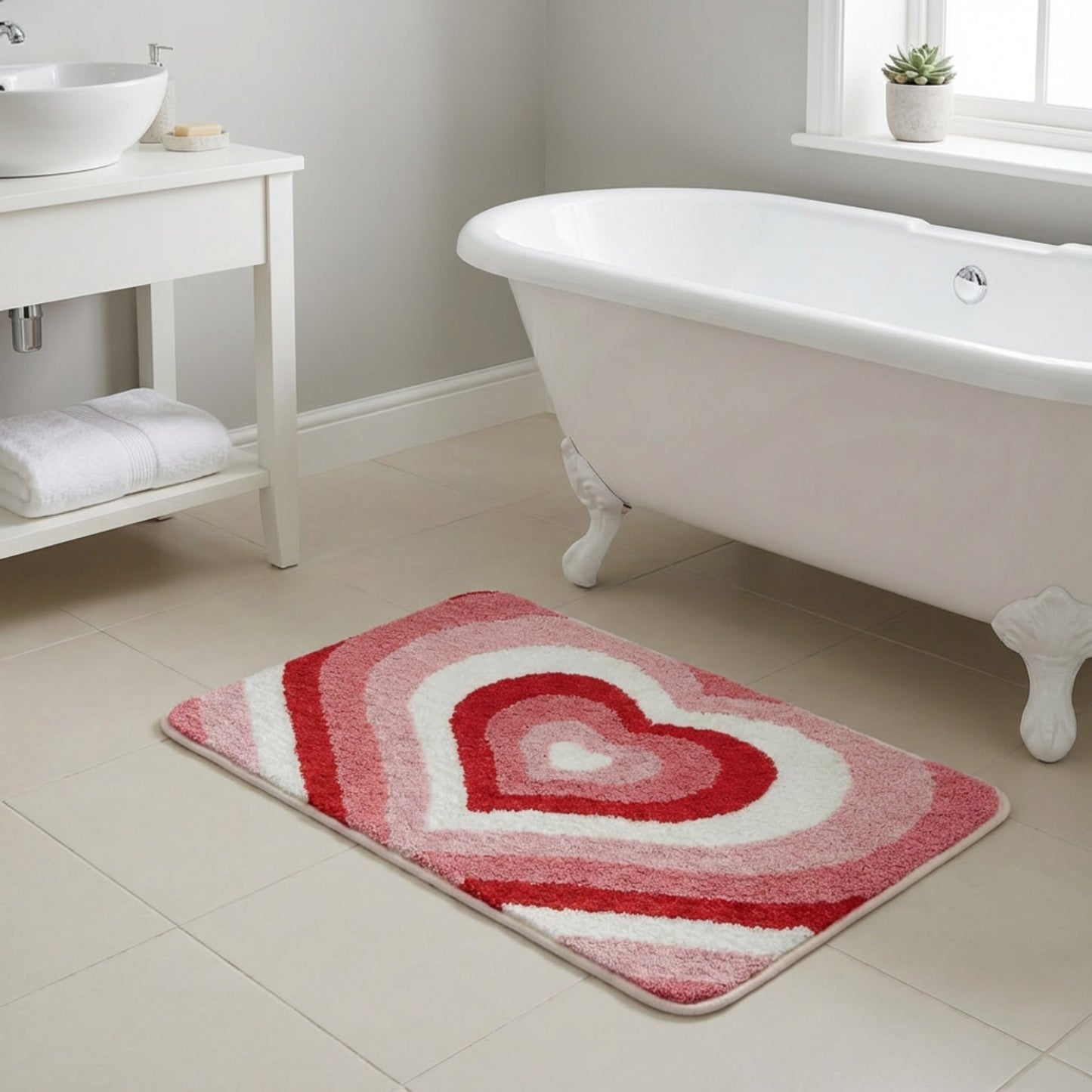 Valentine Tufted Abstract Swirl Accent Mat Soft High Pile Decorative Floor Decoration