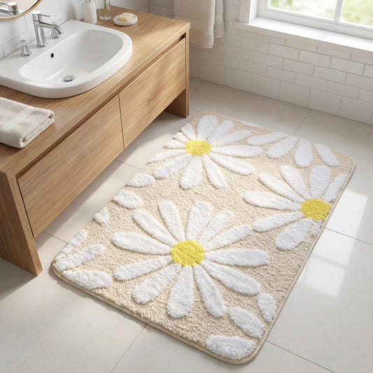 Valentine Tufted Floral Accent Mat Soft High Pile Decorative Floor Decoration