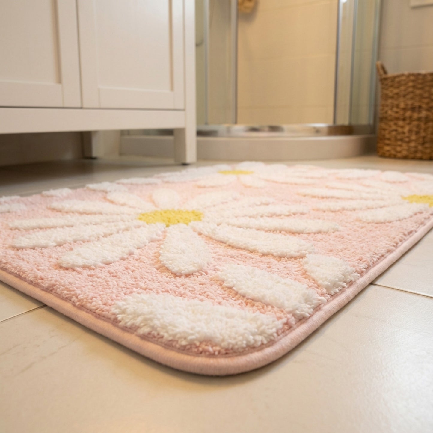 Valentine Tufted Floral Accent Mat Soft High Pile Decorative Floor Decoration
