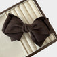 Womens Linen Style Fabric Bow Hair Clips 2 Pack Long Barrettes Secure Hold