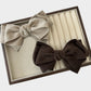 Womens Linen Style Fabric Bow Hair Clips 2 Pack Long Barrettes Secure Hold