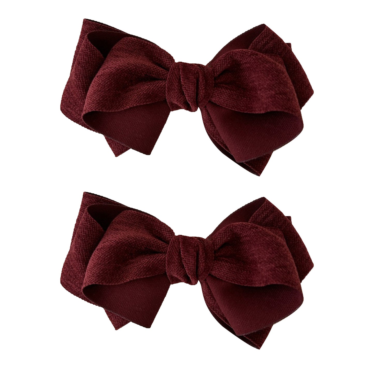 Womens Linen Style Fabric Bow Hair Clips 2 Pack Long Barrettes Secure Hold