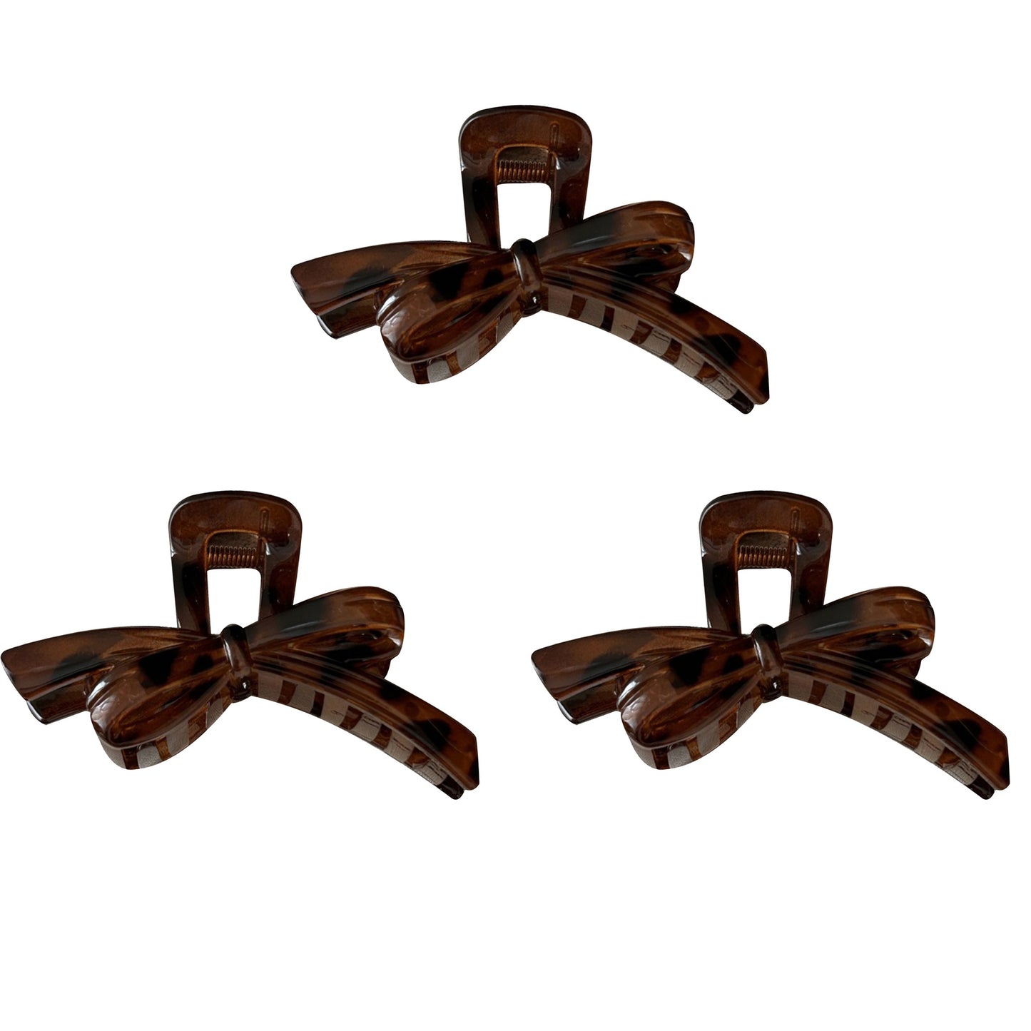 Womens Bow Style Hair Claw Clips Three Pack Medium Size