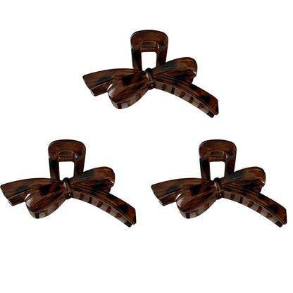 Womens Bow Style Hair Claw Clips Three Pack Medium Size