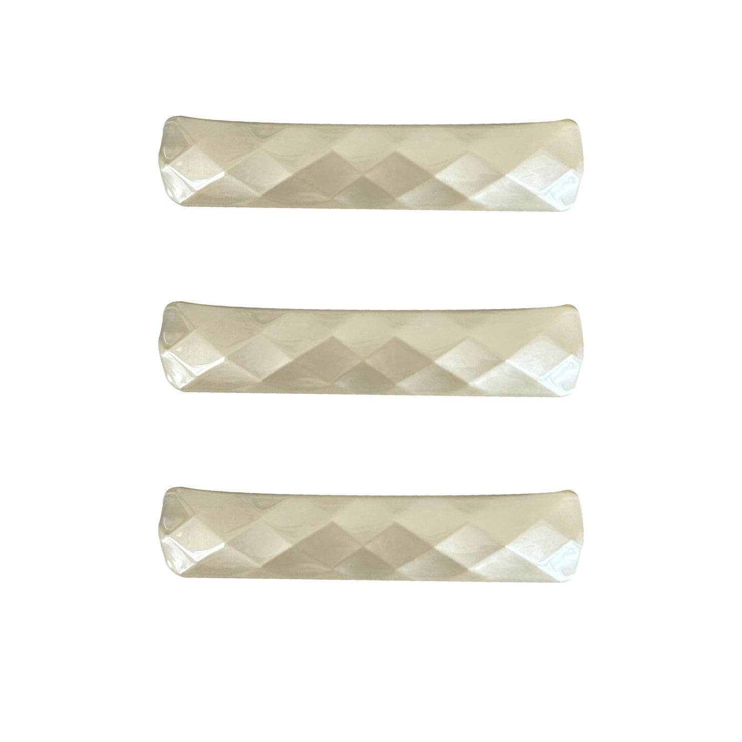 Womens Geometric Textured Hair Barrette Clips 3 Pack Same Color Set
