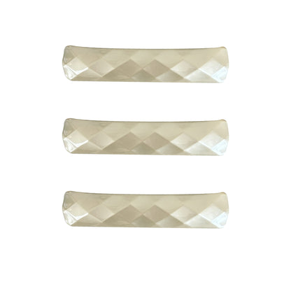 Womens Geometric Textured Hair Barrette Clips 3 Pack Same Color Set
