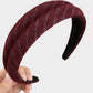 Womens Wide Twill Fabric Headbands Two Pack Soft Padded Stripe Design Everyday Hair Accessories