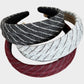 Womens Wide Twill Fabric Headbands Two Pack Soft Padded Stripe Design Everyday Hair Accessories