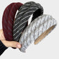 Womens Wide Twill Fabric Headbands Two Pack Soft Padded Stripe Design Everyday Hair Accessories