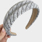 Womens Wide Twill Fabric Headbands Two Pack Soft Padded Stripe Design Everyday Hair Accessories