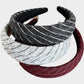 Womens Wide Twill Fabric Headbands Two Pack Soft Padded Stripe Design Everyday Hair Accessories