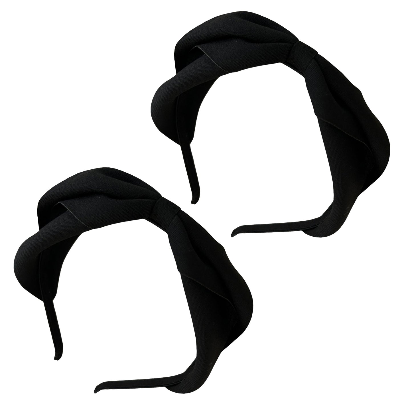 Womens Fabric Bow Headbands Two Pack Soft Structured Headband Set