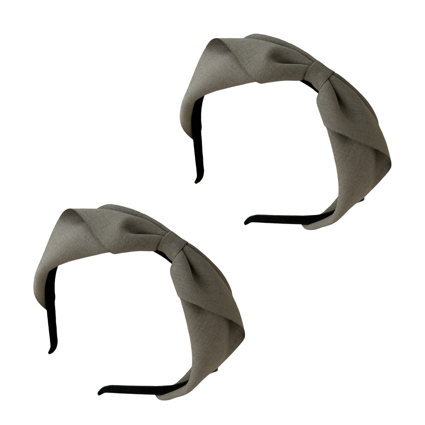 Womens Fabric Bow Headbands Two Pack Soft Structured Headband Set