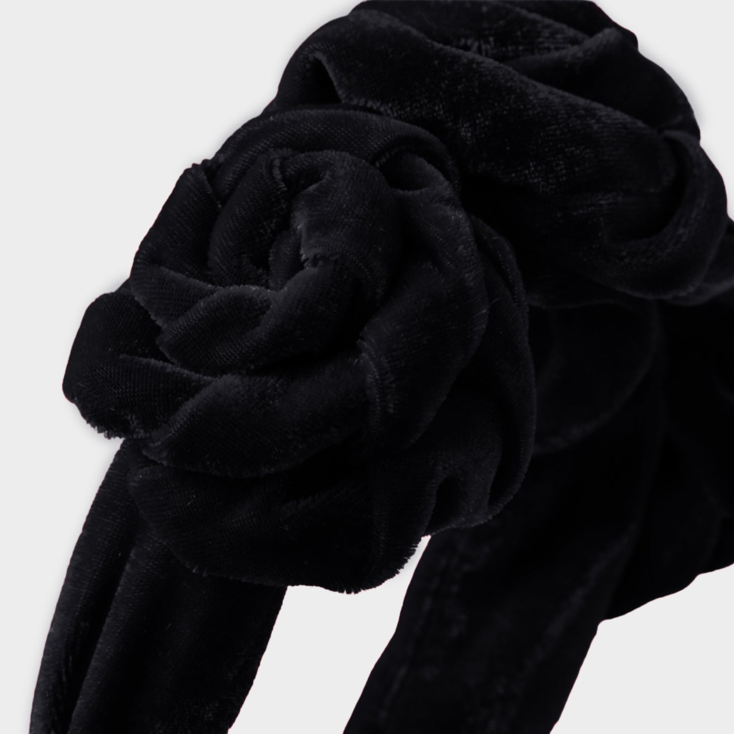 Velvet Rose Flower Padded Headband Soft Fabric Statement Hair Accessory