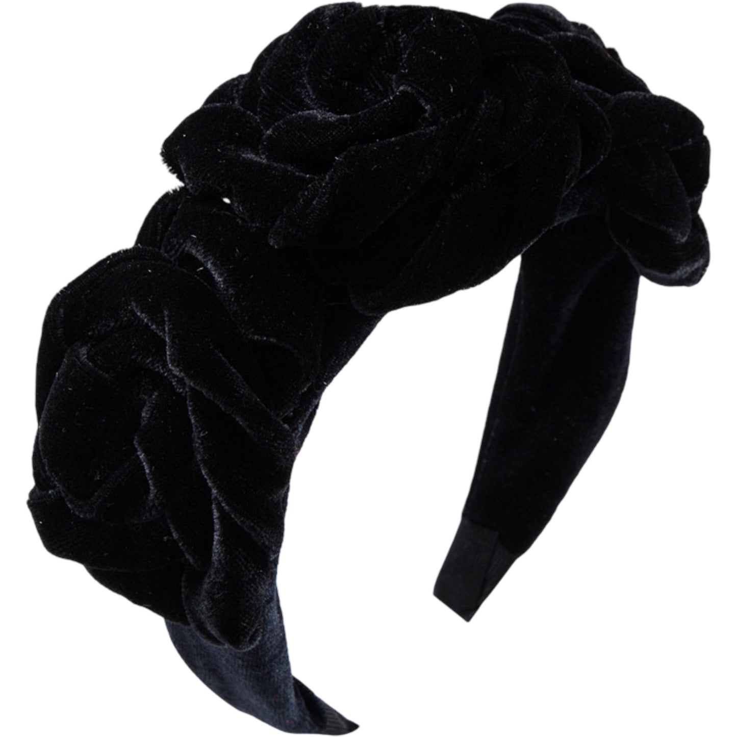 Velvet Rose Flower Padded Headband Soft Fabric Statement Hair Accessory