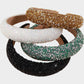 Womens Rhinestone Padded Headbands Two Pack Wide Sparkle Hair Accessories